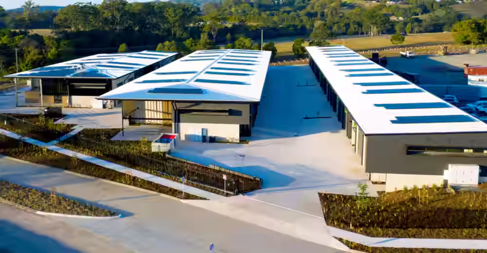 Steel warehouse and industrial facility
